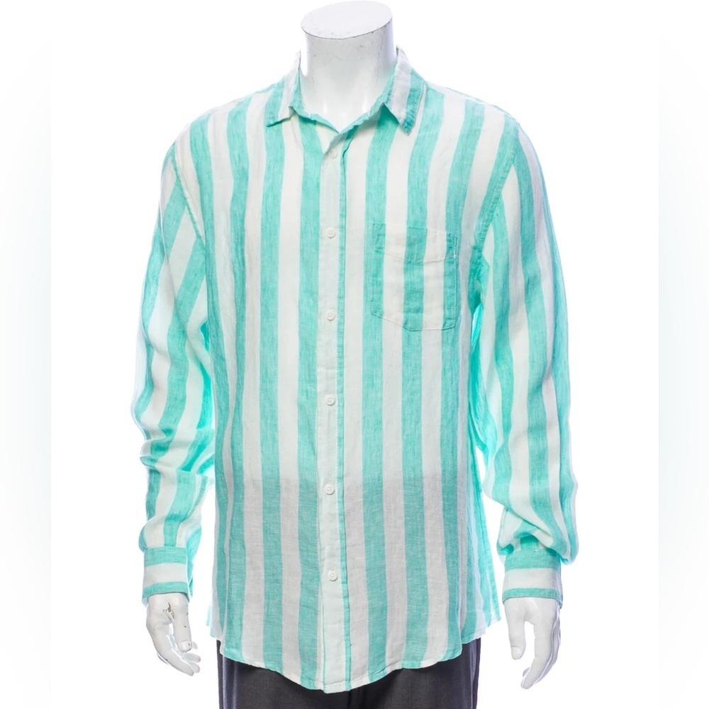 ONIA Linen Striped Shirt Size: M
